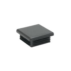 Inslagdop/meubeldop zwart vierkant 4 bij 4 cm en hoogte 0,4 cm  van kunststof - 4 stuks