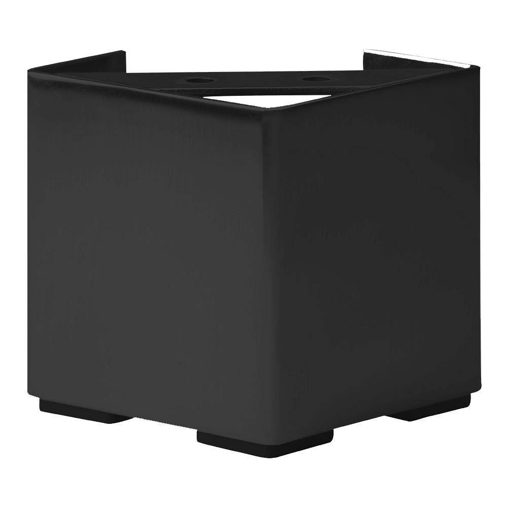 Zwarte vierkanten stalen meubelpoot hoogte 10 cm
