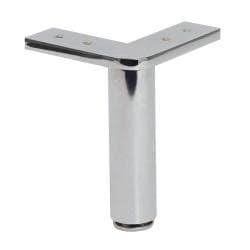 Stalen meubelpoot chroom hoek 13 bij 13 cm en hoogte 17 cm