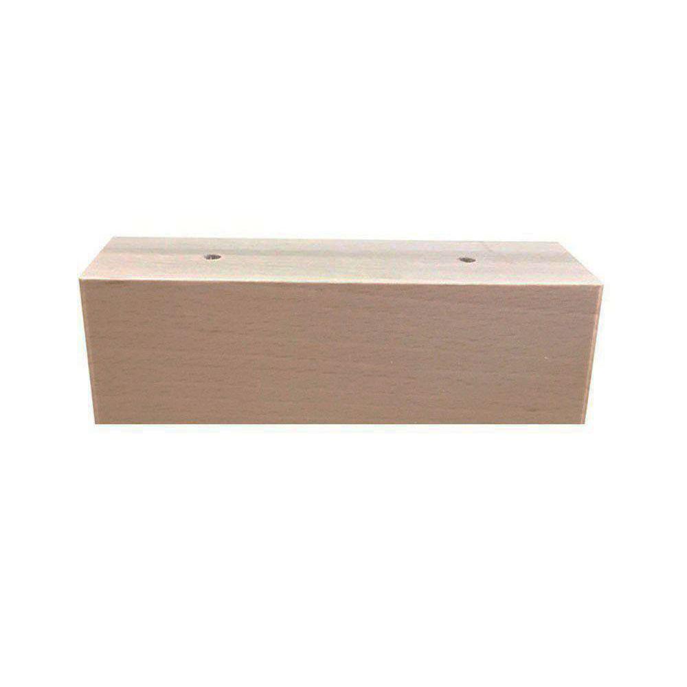 Rechthoekige blanke houten meubelpoot 6 cm