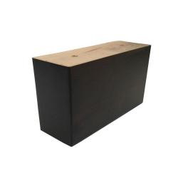 Rechthoekige donker bruine houten meubelpoot 8 cm
