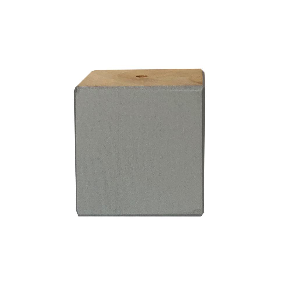 Kleine grijze vierkanten houten meubelpoot 6 cm