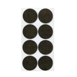 Plakvilt bruin rond Ø 6 cm en hoogte 0,35 cm  van vilt - 8 stuks