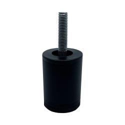 Zwarte ronde meubelpoot 6 cm (M10)
