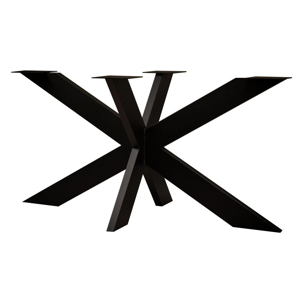 Zwarte stalen matrix tafelpoot hoogte 72 cm en breedte 140 cm (koker 12 x 4)