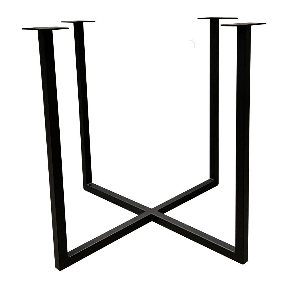 Zwarte vierkanten stalen tafelframe hoogte 72 cm en breedte/diepte 80 cm (koker 3 x 3)