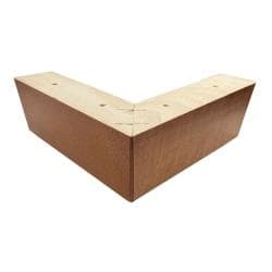 Meubelpoot kersen hoek 18 bij 18 cm en hoogte 6 cm  van massief hout