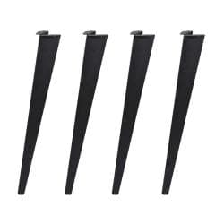 Massief stalen meubelpoot zwart taps 8 bij 5 cm en hoogte 72 cm  - 4 stuks