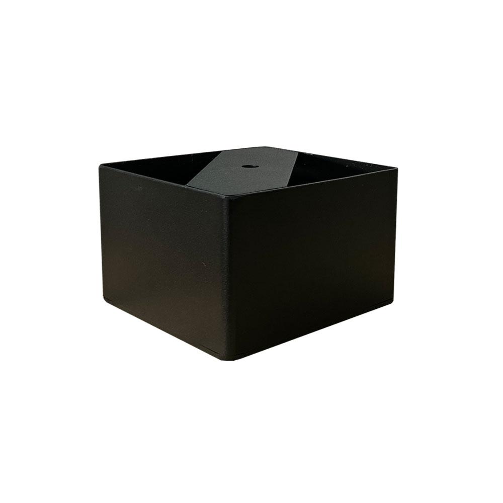 Zwarte vierkanten stalen meubelpoot hoogte 5 cm