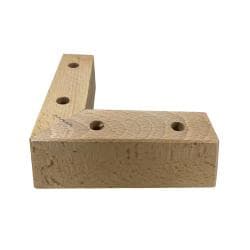 Meubelpoot  hoek 18 bij 18 cm en hoogte 6 cm  van massief hout